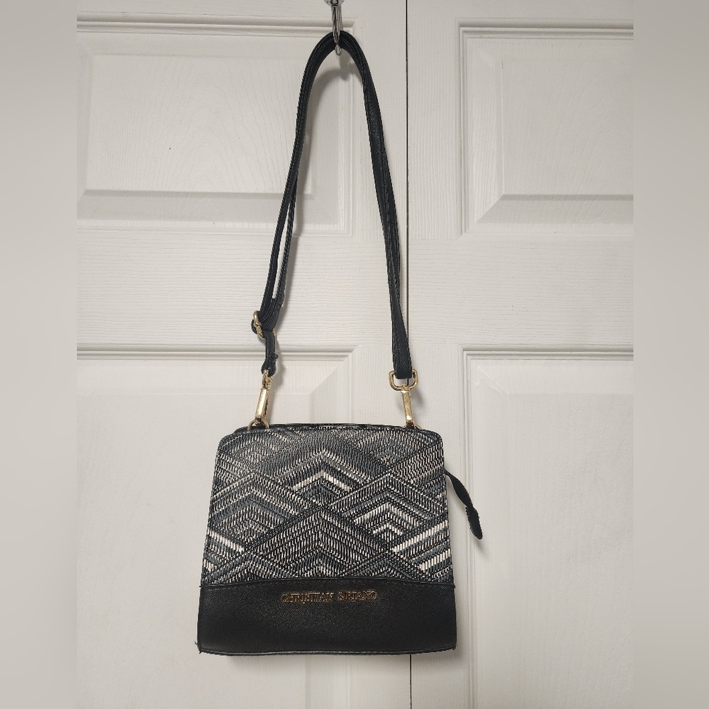 Black & white color block purse